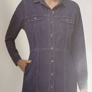 Frye Dark Denim Button-Front Women's Dress